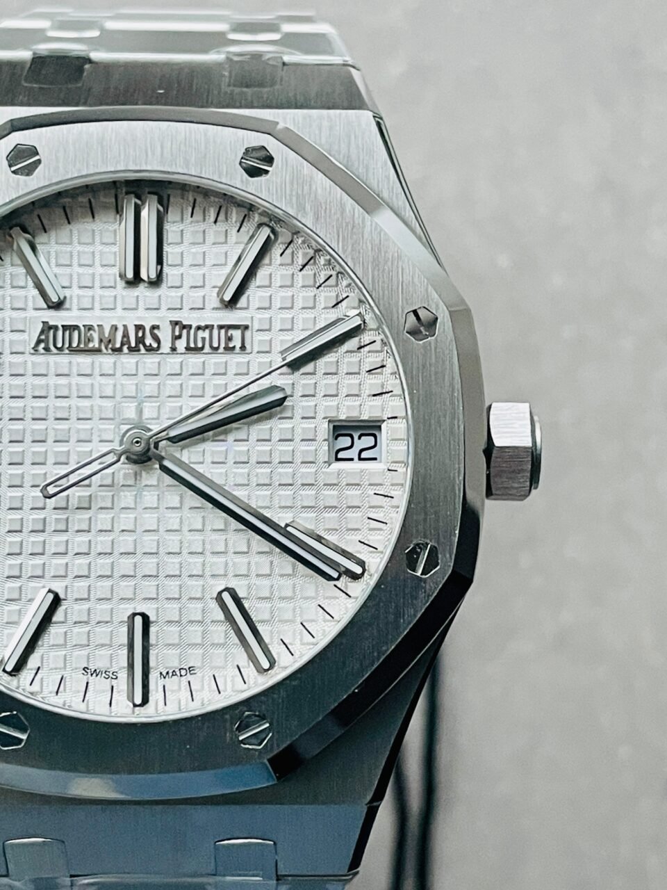 Royal Oak 41mm 15510 "50th Anniversary" SS ZF 1:1 Best Edition White Textured Dial on SS Bracelet A4302 - Image 6