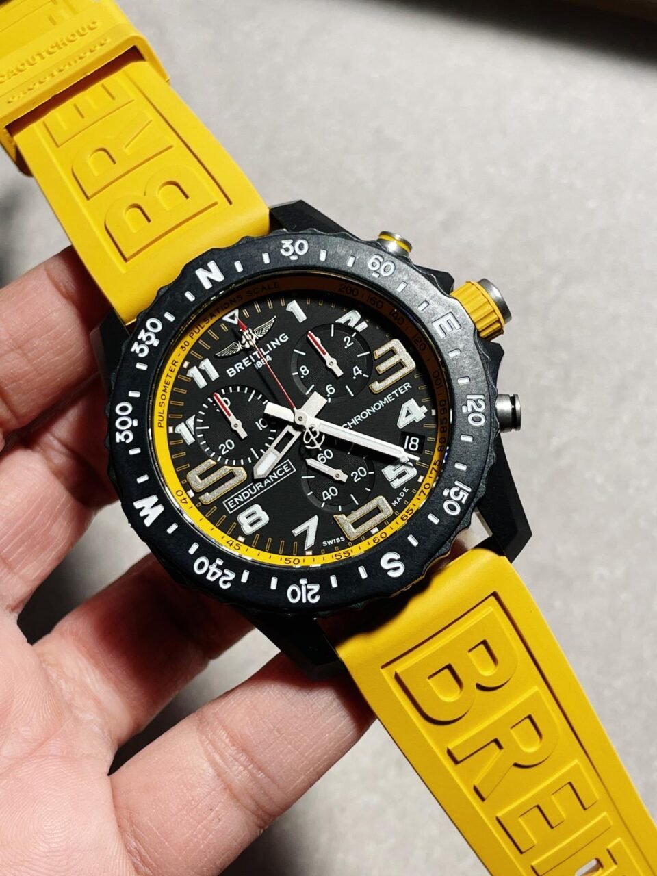 Endurance pro OGF 44mm Black dial Yellow Rubber Strap quartz movement