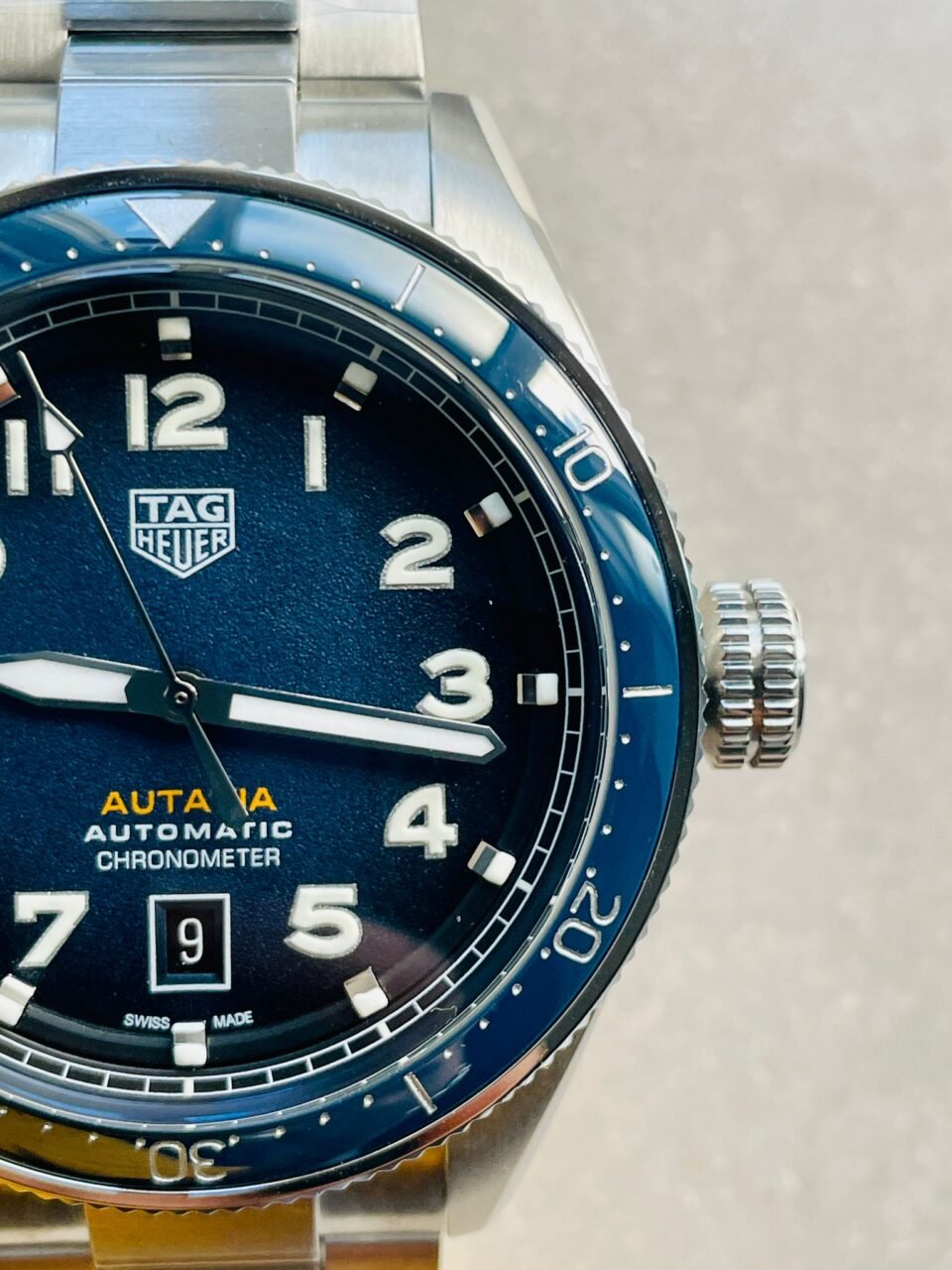 Autavia WBE5116 OGF 42mm SS KOR 1:1 Best Edition Blue Dial on SS Bracelet SW200 - Image 4