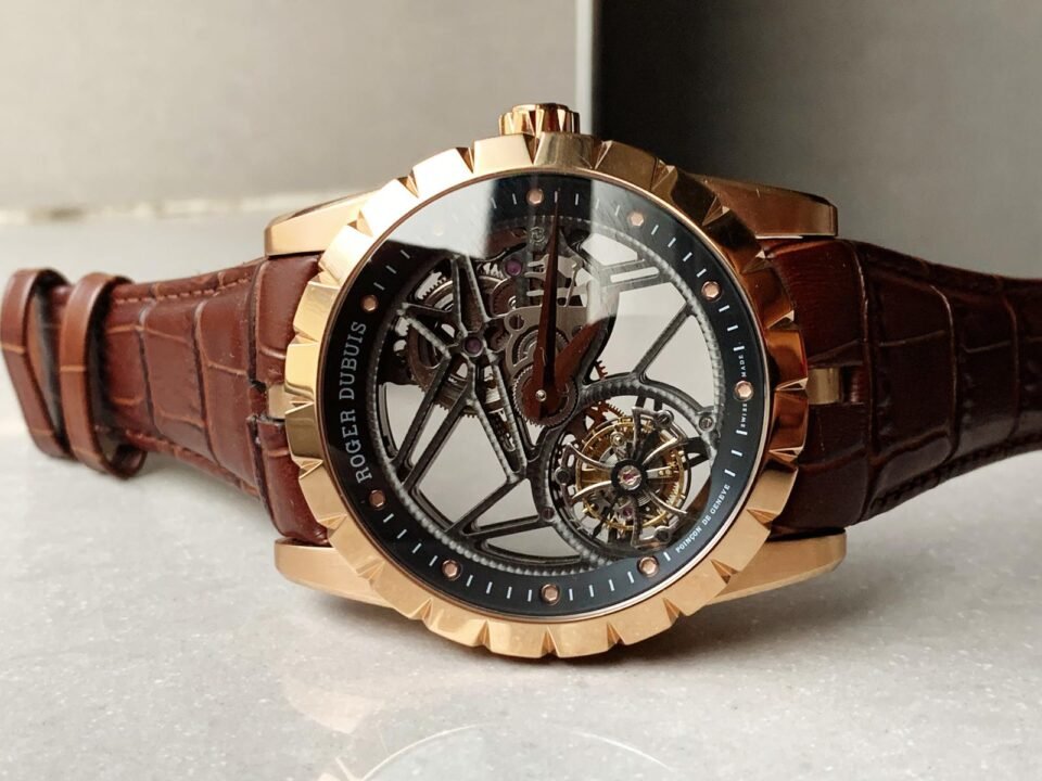 Excalibur Rddbex0392 RG BBR Best Edition Skeleton Dial on Brown Leather Strap A2136 Tourbillon - Image 3