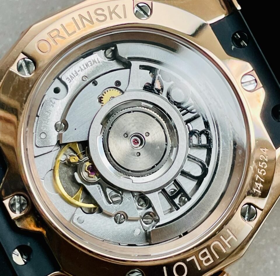 Big BangClassic Fusion Orlinski RG APSF 1:1 Best Edtion Facetd Black Dial on Black Rubber Strap A2892 to HUB1100 - Image 20