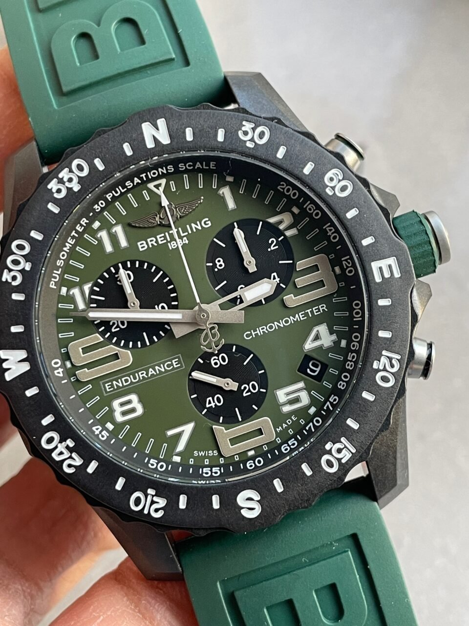 Endurance pro OGF 44mm Army green dial green Rubber Strap quartz movement - Image 7