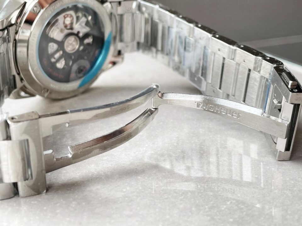 Calibre Heuer 01 Chrono 43mm Ceramic XF 1:1 Best Edition Skeleton Blue Dial on stainless steel strap A1887 - Image 10
