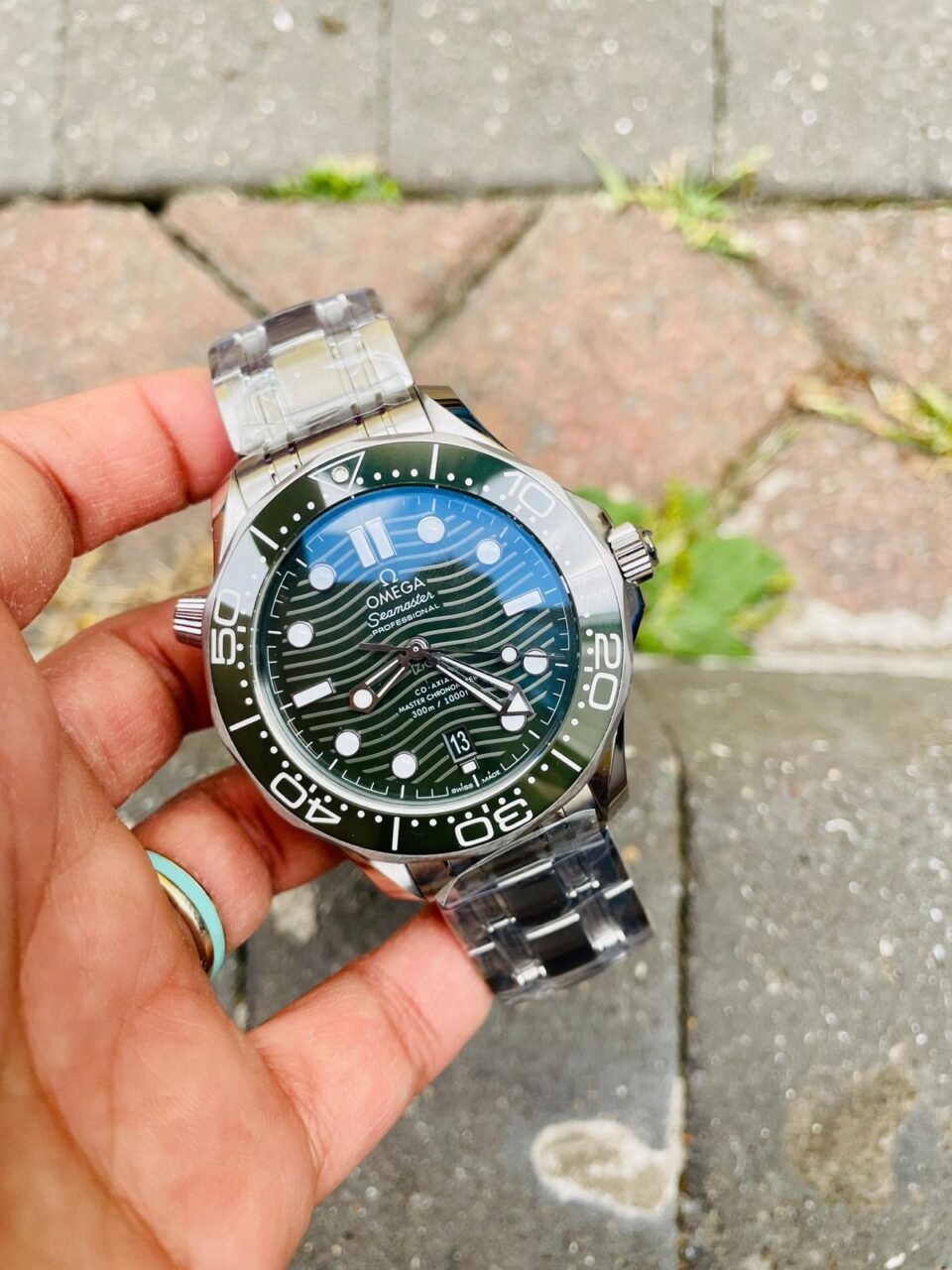 Seamaster Diver 300M SS/Green Ceramic Bezel ORF 1:1 Best Edition Green Dial on SS Bracelet A8800 - Image 3
