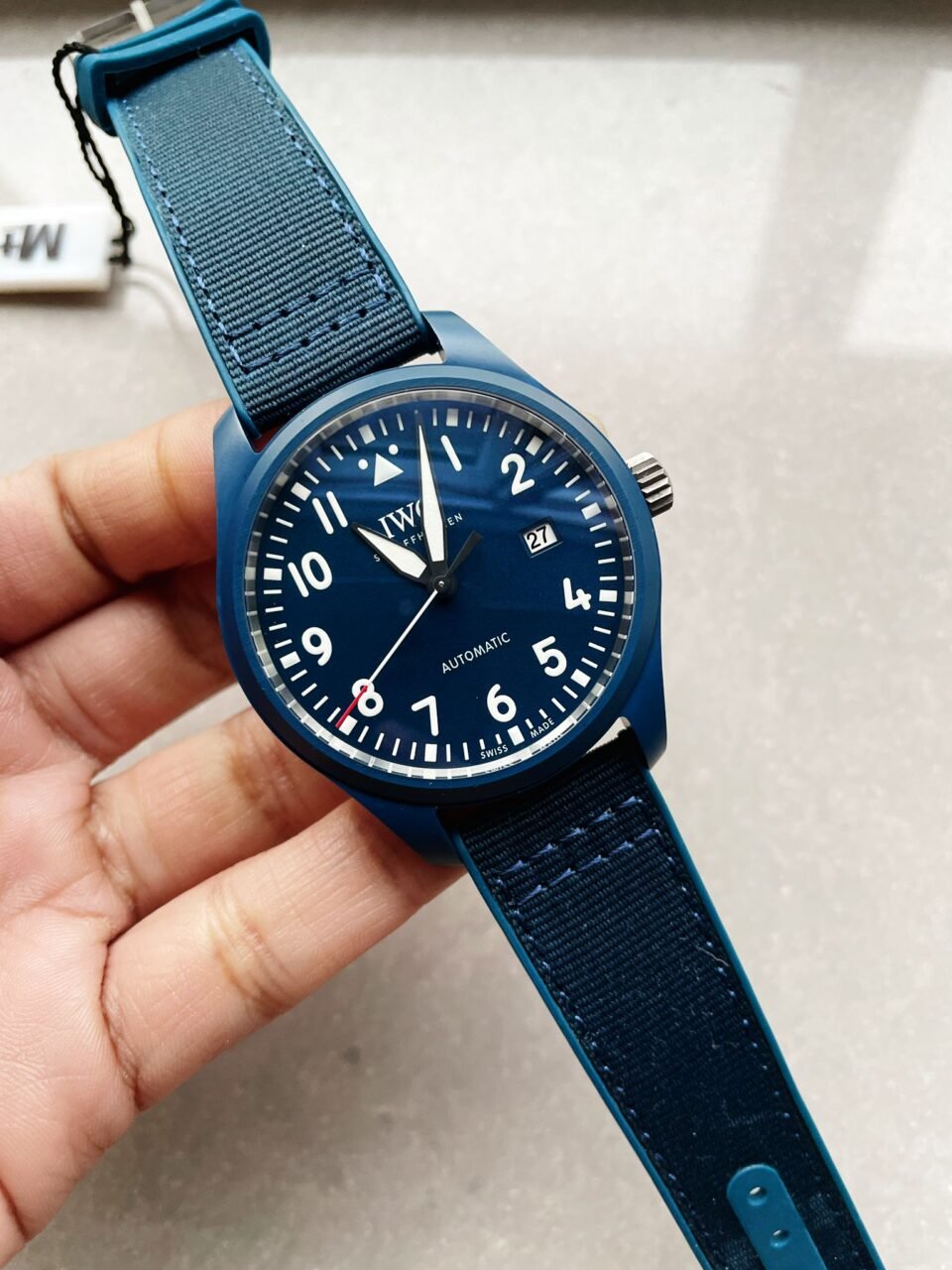 Pilot’s Watch ‘Laureus Sport for Good’ Blue Ceramic M+F Best Edition on Blue Nylon Strap A2892