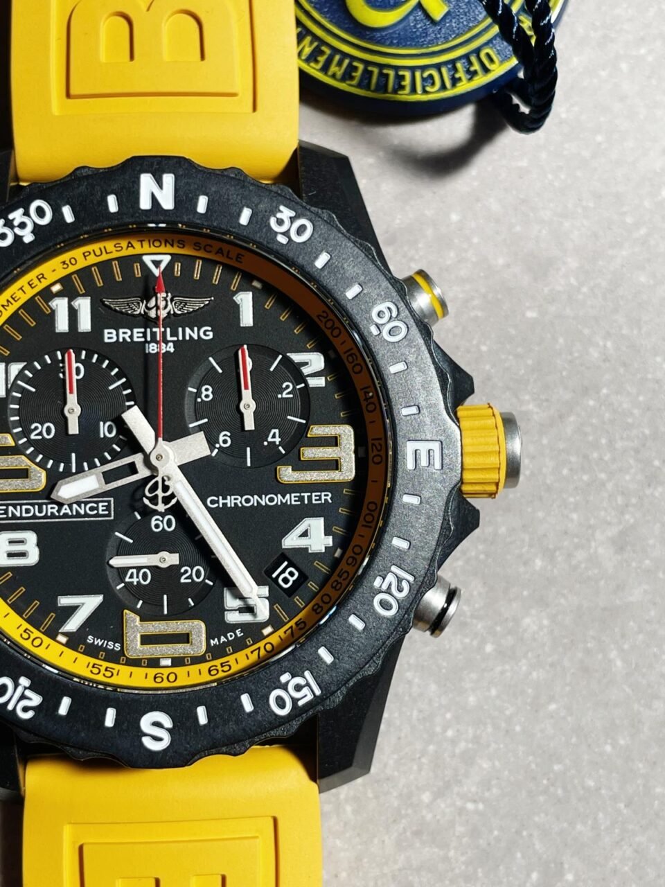 Endurance pro OGF 44mm Black dial Yellow Rubber Strap quartz movement - Image 2
