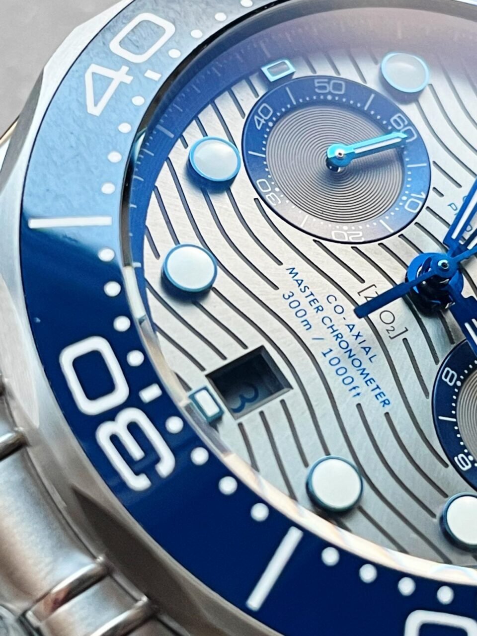 Seamaster 300M Chrono SS OMF 1:1 Best Edition Grey Dial on SS Bracelet A9900 - Image 8
