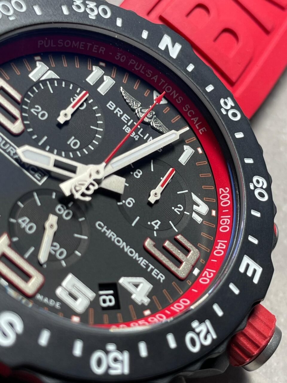Endurance pro OGF 44mm Black dial Red Rubber Strap quartz movement - Image 10