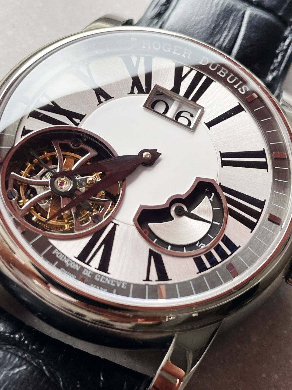 RB HOMMAGE TOURBILLON RDDBHO0558 WHITE DIAL ON BLACK LEATHER STRAP. - Image 7