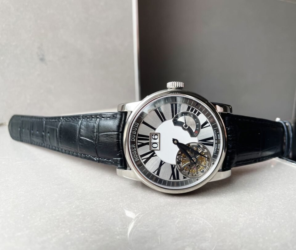 RB HOMMAGE TOURBILLON RDDBHO0558 WHITE DIAL ON BLACK LEATHER STRAP. - Image 2