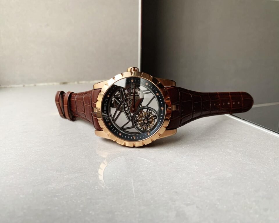Excalibur Rddbex0392 RG BBR Best Edition Skeleton Dial on Brown Leather Strap A2136 Tourbillon - Image 4