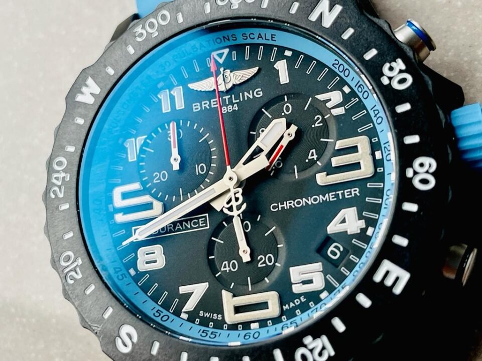 Endurance pro OGF 44mm Black dial Light Blue Rubber Strap quartz movement - Image 3