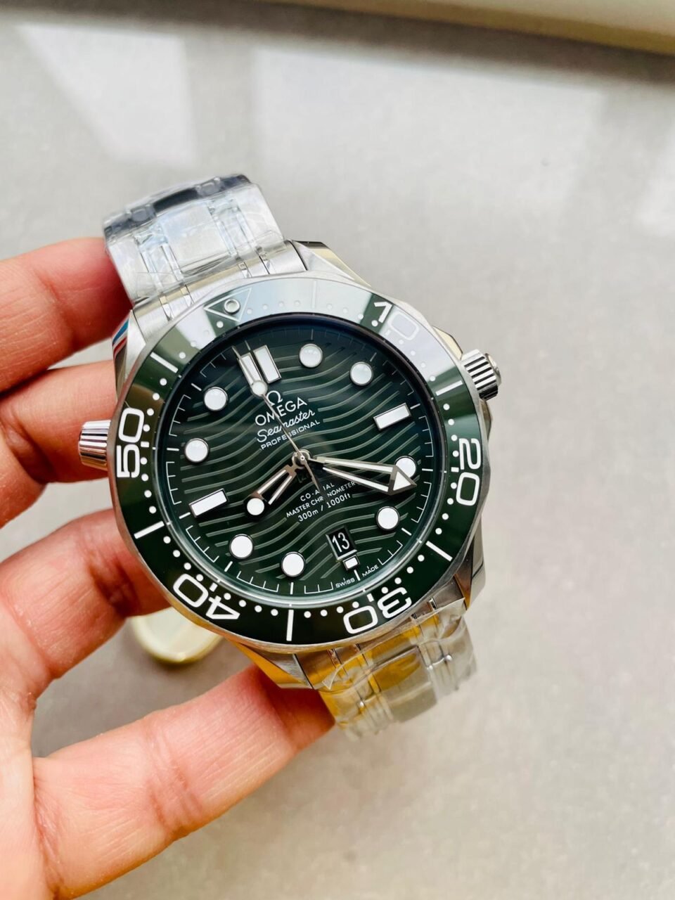 Seamaster Diver 300M SS/Green Ceramic Bezel ORF 1:1 Best Edition Green Dial on SS Bracelet A8800 - Image 4