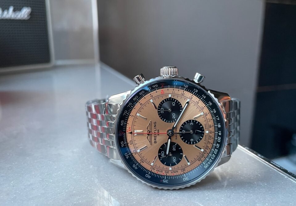 Navitimer 01 1:1 SS Salmon Dial on Steel Strap A7750 BLS Factory - Image 2