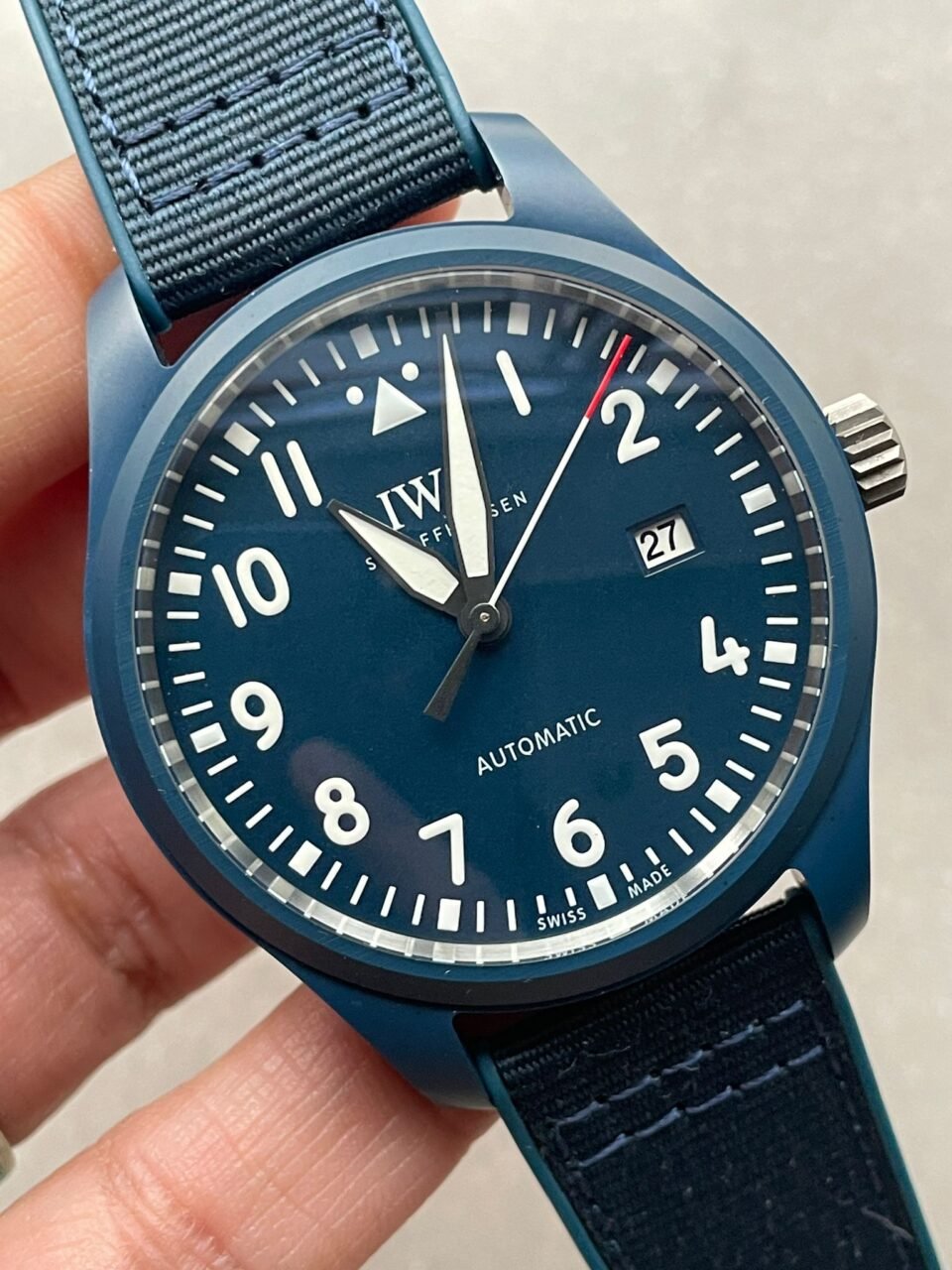 Pilot’s Watch ‘Laureus Sport for Good’ Blue Ceramic M+F Best Edition on Blue Nylon Strap A2892 - Image 2