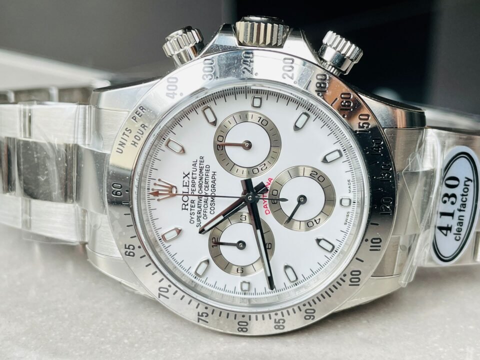 Daytona 116500 DAYTONA 1:1 Best Edition CF 904L SS Case and Bracelet White Dial Silver bezel SA4130 - Image 4