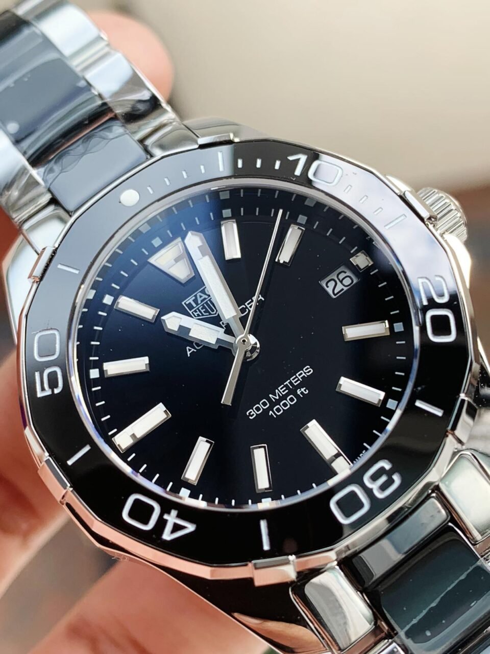 AQUA RACER LADIES SS BLACK FACE SWISS QUARTS 35mm - Image 3