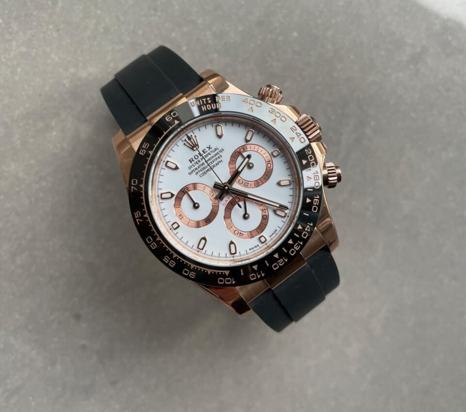 Daytona 116515 RG BTF 1:1 Best Edition White Dial on Oysterflex Rubber Strap SA4130 - Image 4
