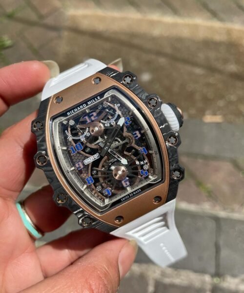 RM21-01 RG Tourbillon RMF Best Edition Skeleton Dial on White Rubber Strap