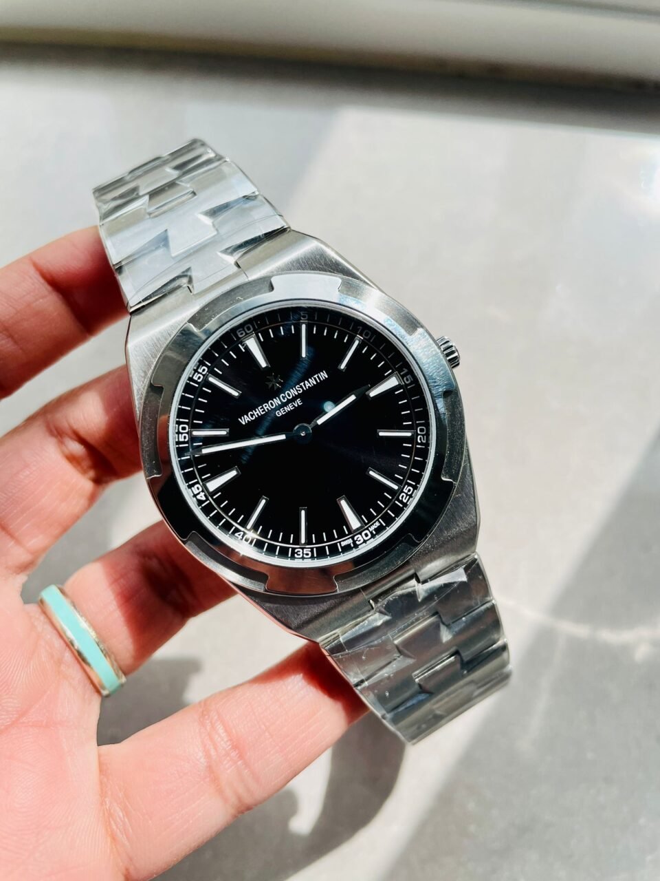 VC overseas ultra-thin 40mm XF 9015 movement BLack dial SS bezel