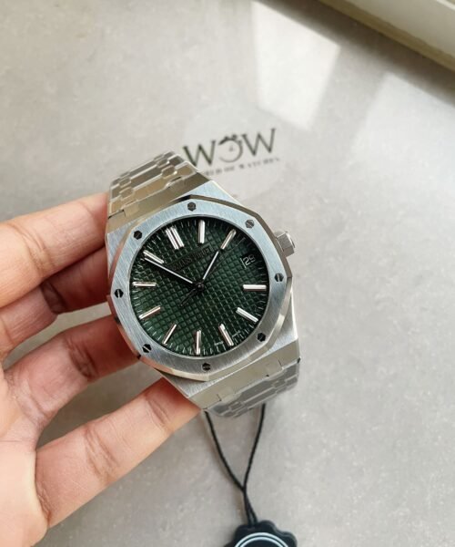 Royal Oak 41mm 15510 "50th Anniversary" SS ZF 1:1 Best Edition Green Textured Dial on SS Bracelet A4302
