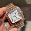 Santos de Cartier 40mm RG BVF 1:1 Best Edition White Dial on RG Bracelet MIYOTA 9015