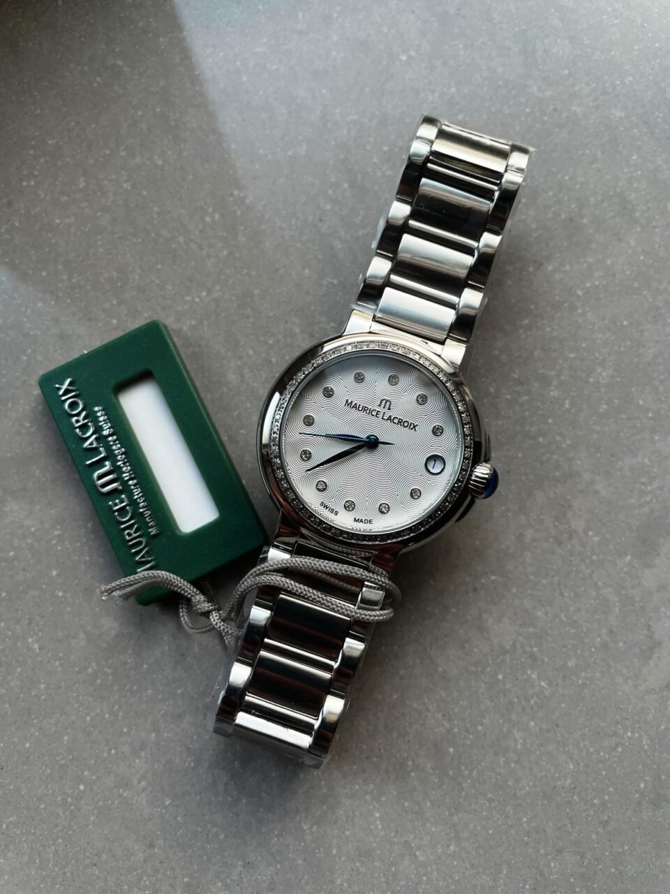 FIABA Date 36mm 1:1 Stainless steel case Diamond bezel on white dial - Image 6
