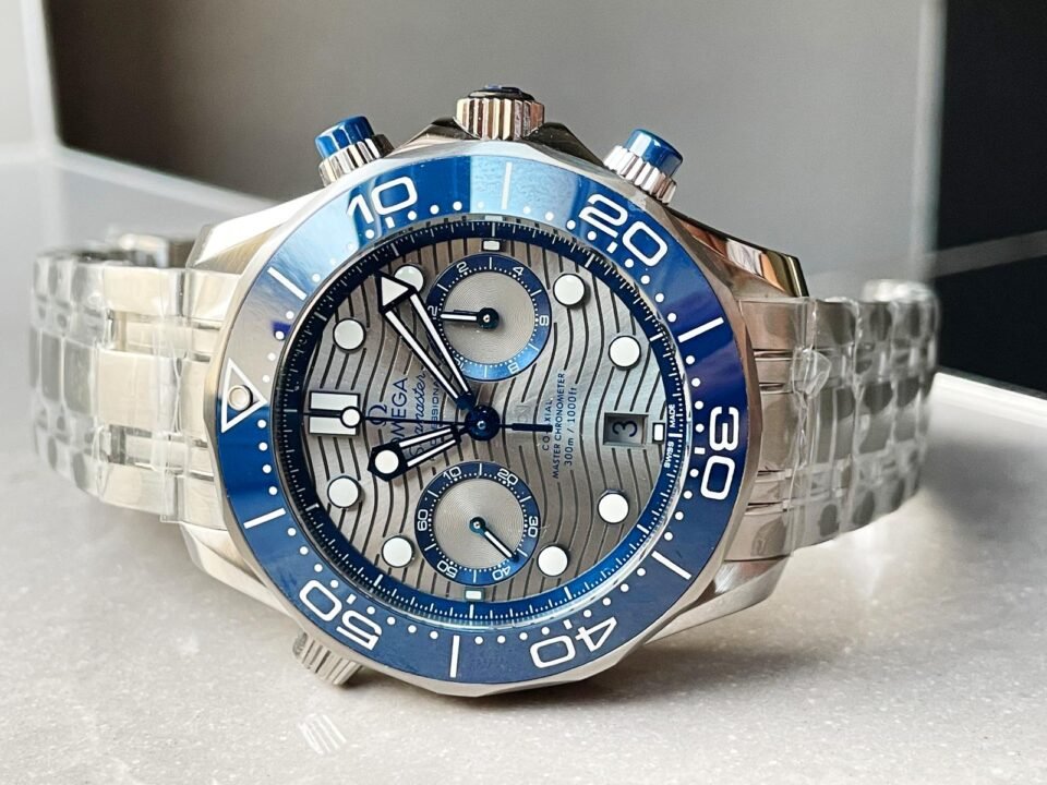Seamaster 300M Chrono SS OMF 1:1 Best Edition Grey Dial on SS Bracelet A9900 - Image 5