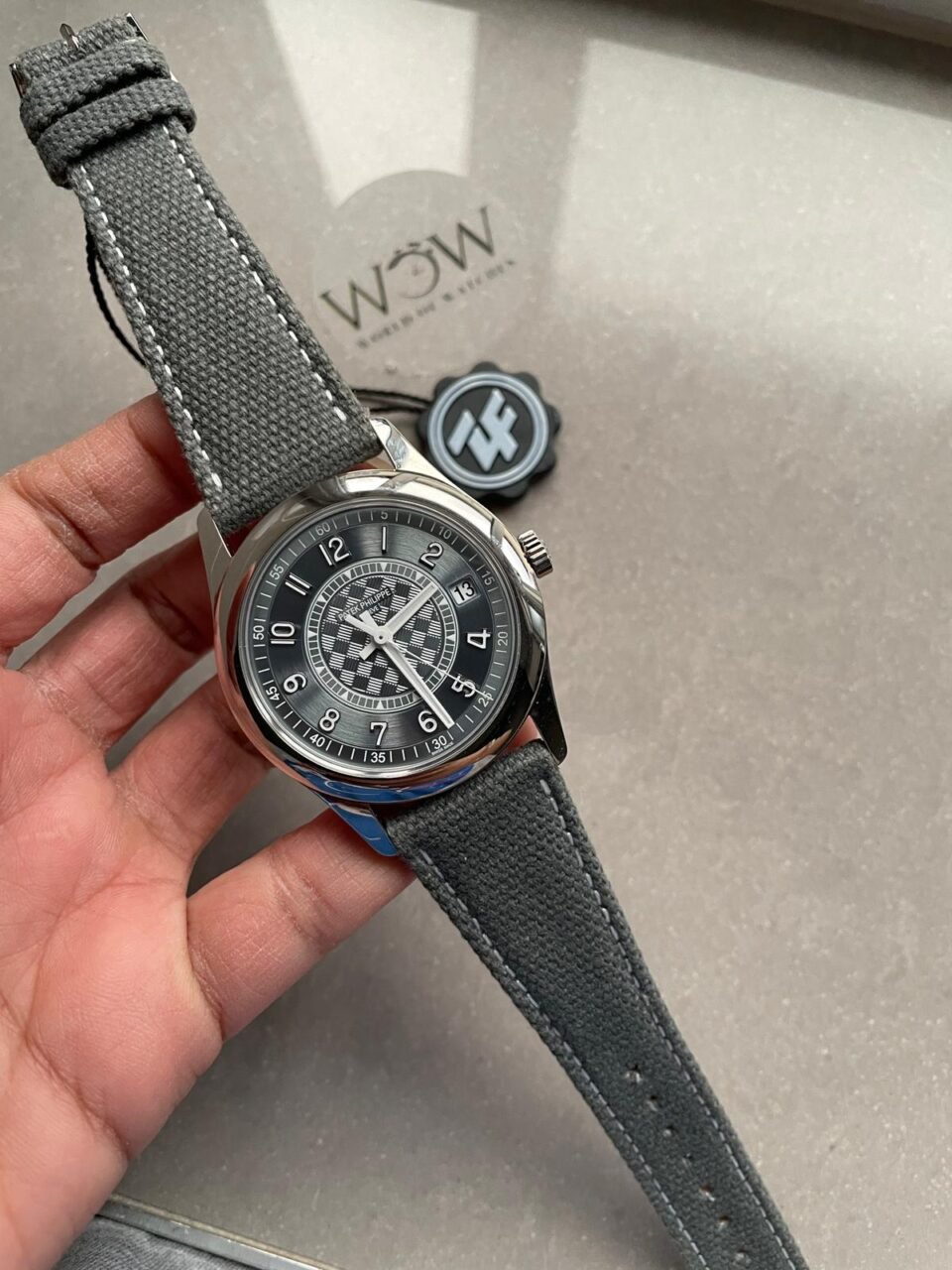 Calatrava 6007A-001 SS ZF 1:1 Best Edition Grey Dial on Grey Leather Strap A324CS