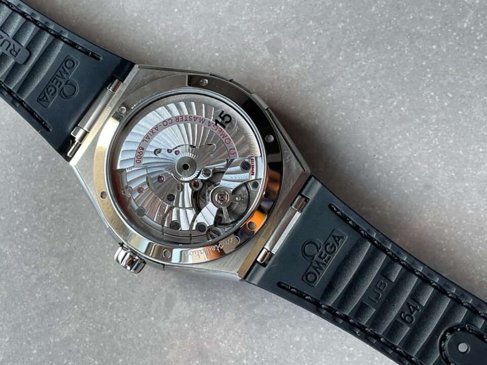 Constellation Black Ceramic SS SBF 1:1 Best Edition White Textured Dial on Black Gummy Strap A8900 - Image 12