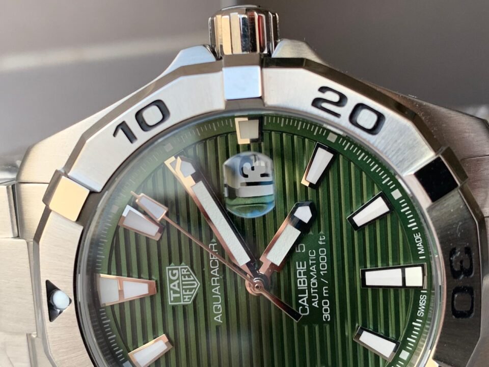 Aquaracer Calibre 5 SS 41mm OGF 1:1 Best Edition steel Bezel Green Dial on SS Bracelet SW200 - Image 4