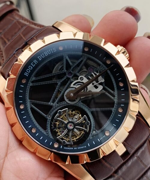 Excalibur Rddbex0392 RG BBR Best Edition Skeleton Dial on Brown Leather Strap A2136 Tourbillon