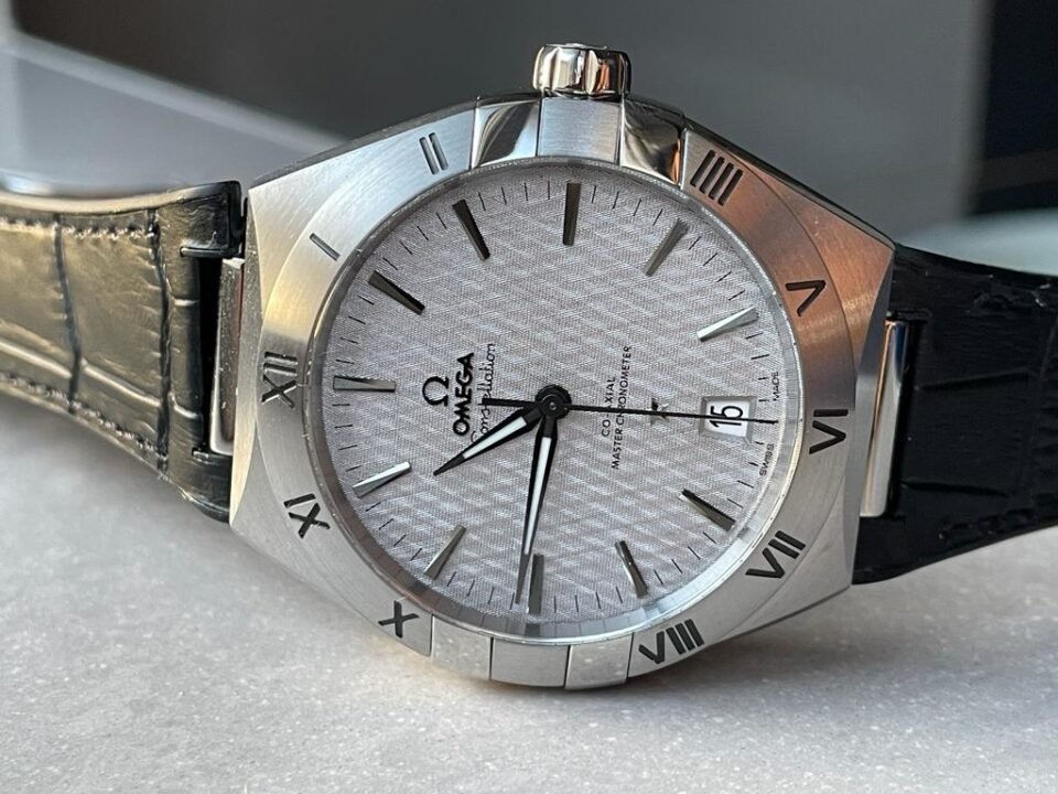 Constellation Black Ceramic SS SBF 1:1 Best Edition White Textured Dial on Black Gummy Strap A8900 - Image 5