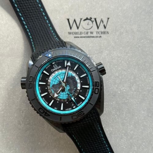 Planet Ocean 45.5mm GMT Worldtimer Real Ceramic VSF 1:1 Best Edition Black/blue Dial On Black Rubber Strap Super Clone 8938 - Image 4