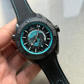 Planet Ocean 45.5mm GMT Worldtimer Real Ceramic VSF 1:1 Best Edition Black/blue Dial On Black Rubber Strap Super Clone 8938 - Image 10