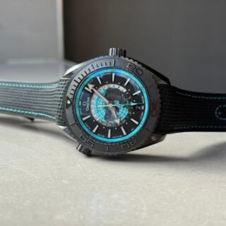 Planet Ocean 45.5mm GMT Worldtimer Real Ceramic VSF 1:1 Best Edition Black/blue Dial On Black Rubber Strap Super Clone 8938 - Image 13