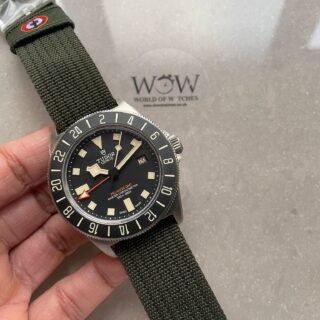 Pelagos FXD GMT Titanium 1:1 best edition black dial on Green nylon strap ZULU