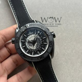 Planet Ocean 45.5mm GMT Worldtimer Real Ceramic VSF 1:1 Best Edition Black Dial On Black Rubber Strap Super Clone 8938