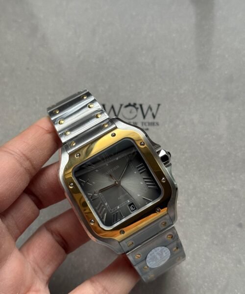 Santos de Cart|er 40mm SS/YG BVF 1:1 Best Edition Gray Dial on SS/YG SmartLinks Bracelet MIYOTA 9019