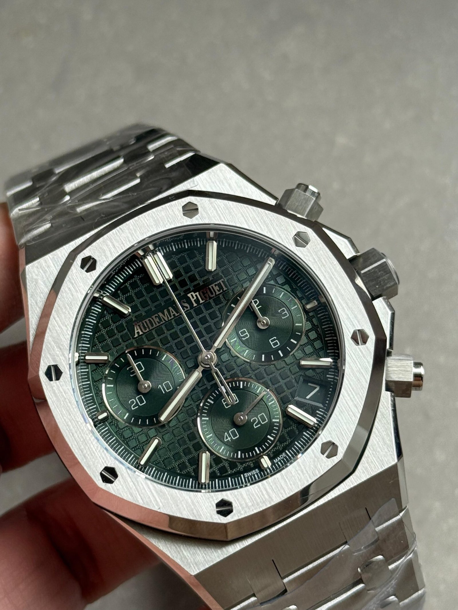 Royal Oak Chrono 26240 SS DDF 1:1 Best Edition Green Dial on SS Bracelet DD4401 - Image 2