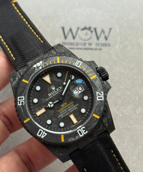 Submariner DIW Carbon VSF 1:1 Best Edition Black/Yellow Dial on Black Nylon Strap VS3135