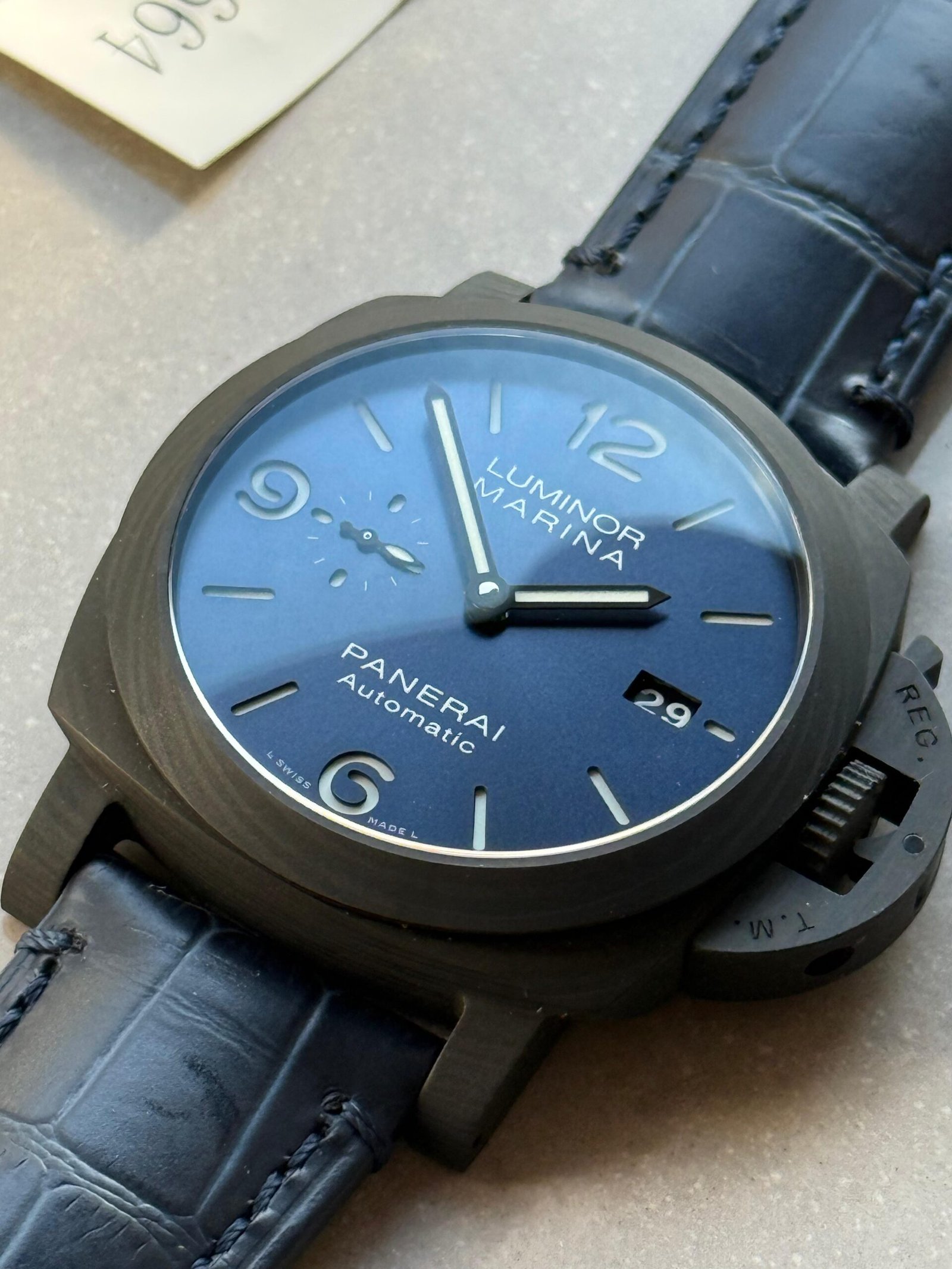 PAM1664 Carbotech VSF 1:1 Best Edition on Blue Leather Strap P.9010 - Image 7