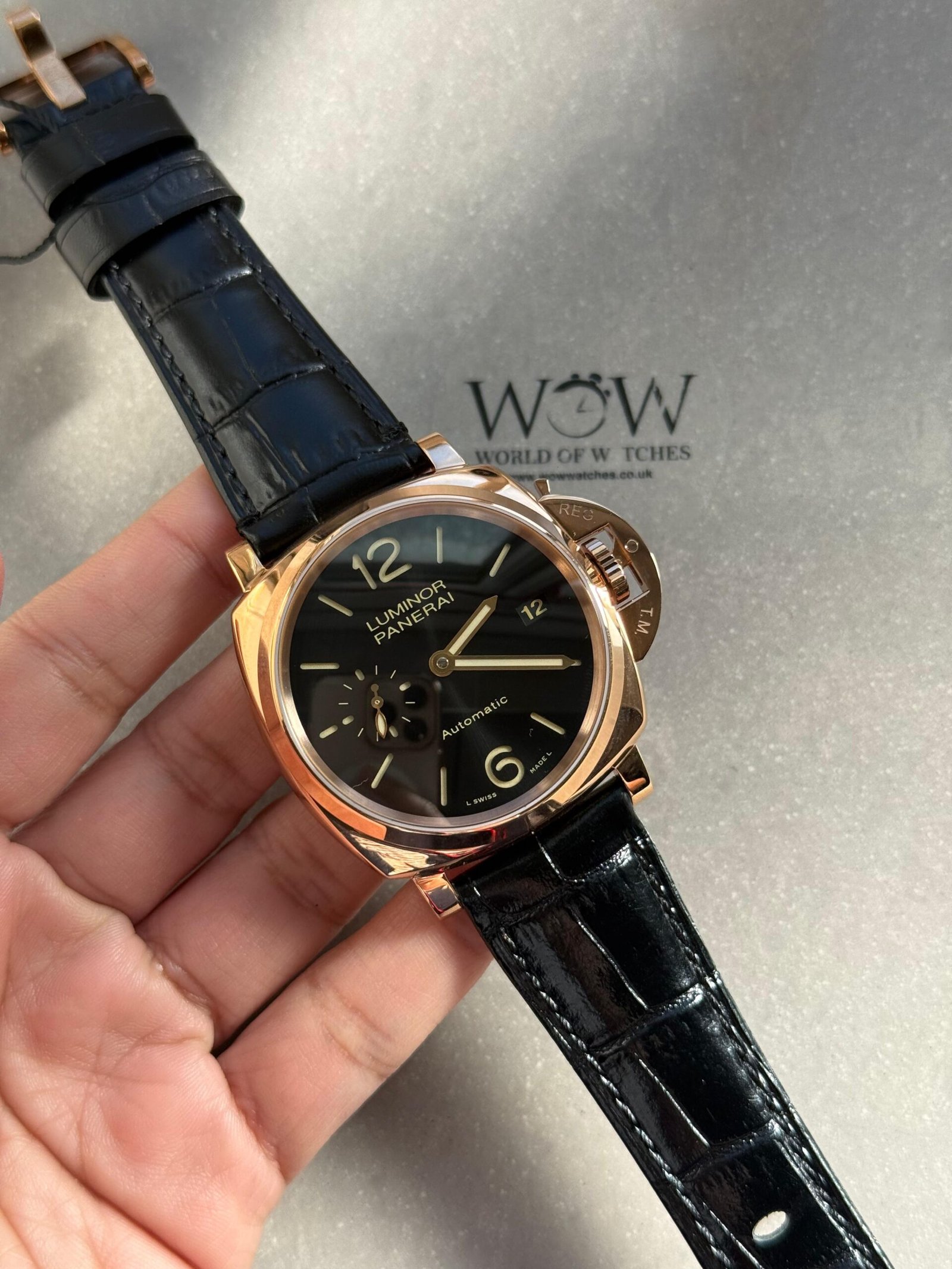 PAM908 Luminor Due VSF Best Edition Black Dial on Black Leather Strap AXXXIV