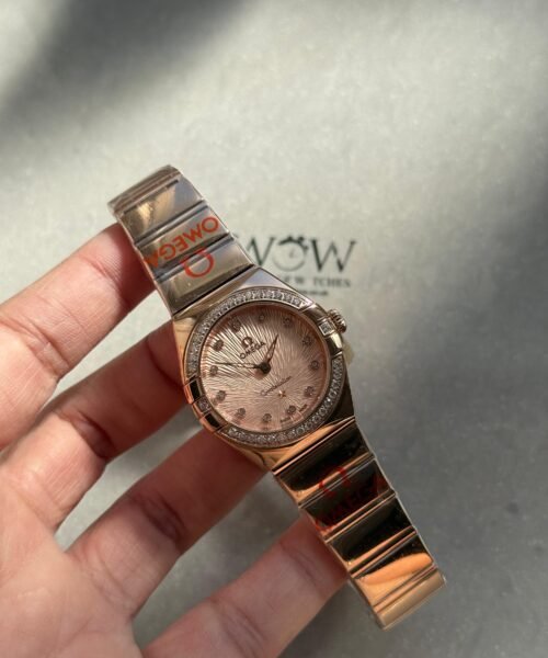 Constellation Ladies 28mm RG Patterned Dial Diamonds Markers on RG/SS Bracelet ETA Quartz