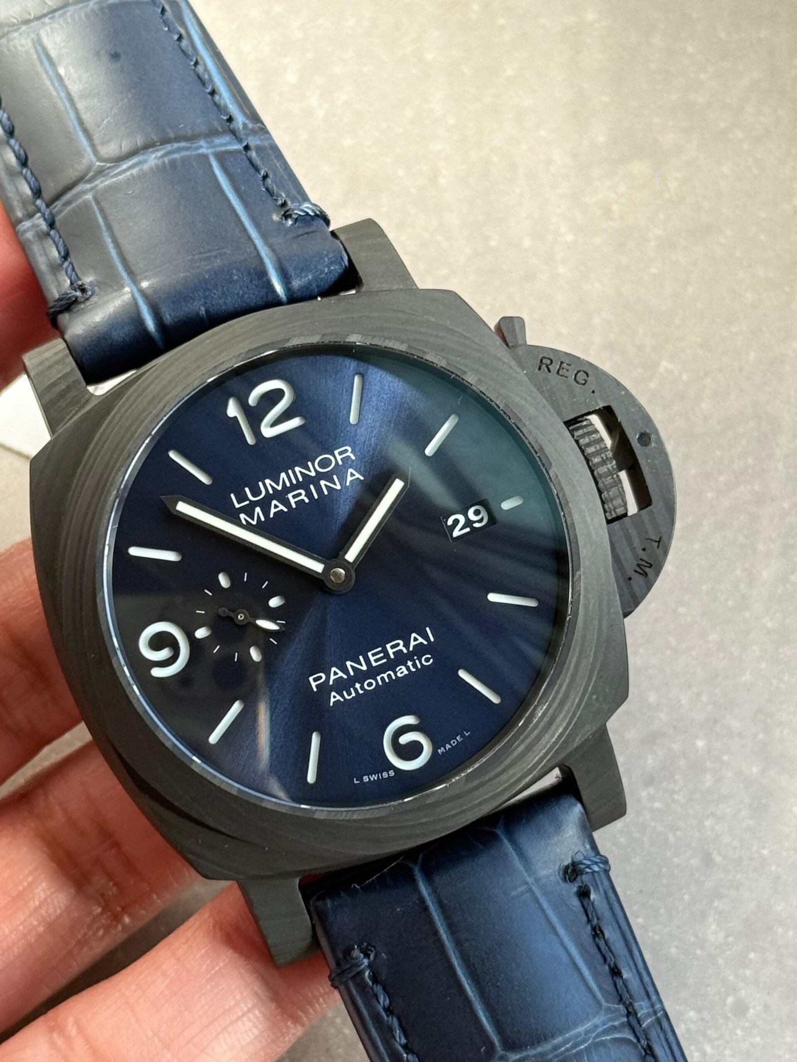 PAM1664 Carbotech VSF 1:1 Best Edition on Blue Leather Strap P.9010 - Image 12
