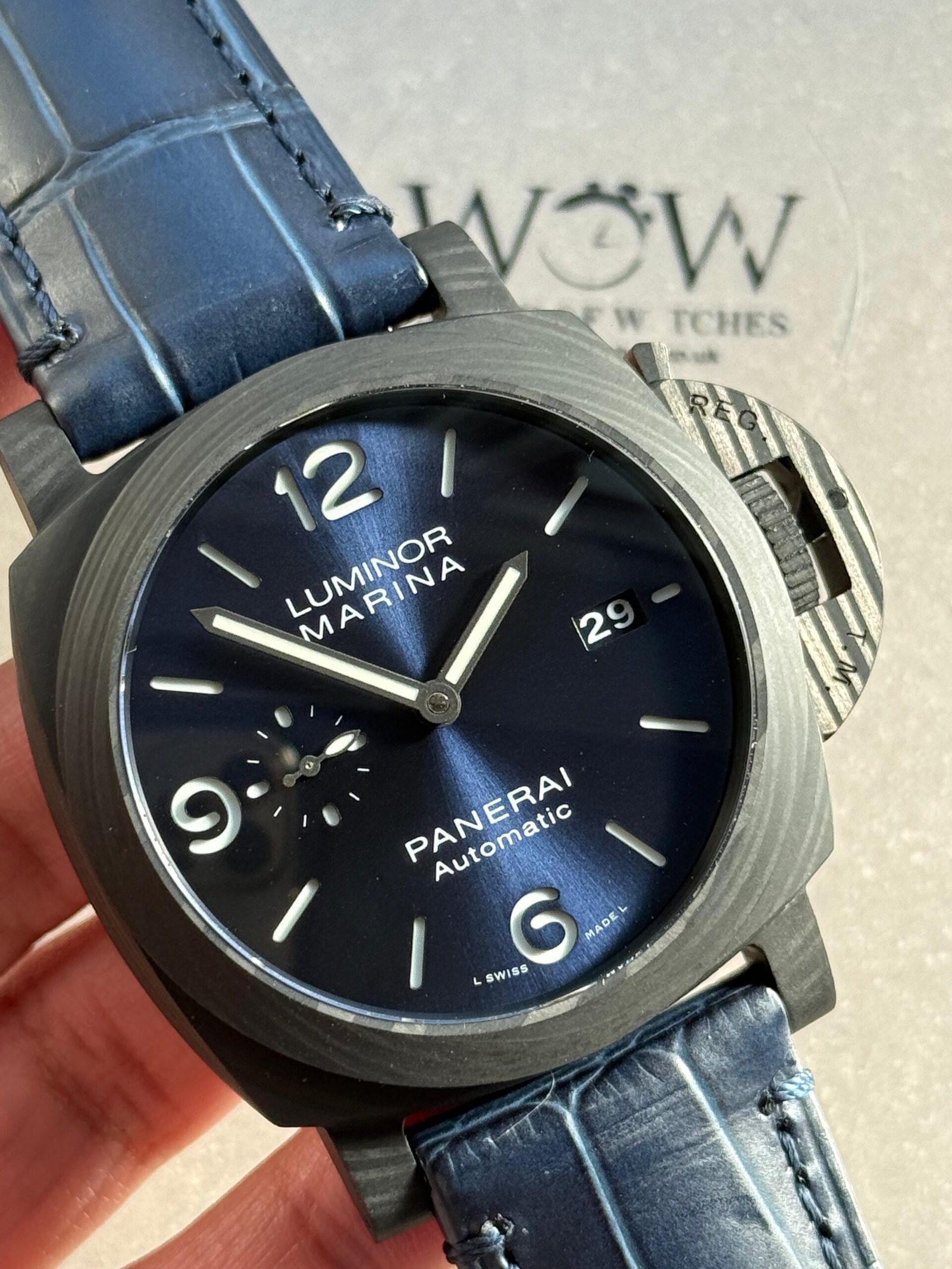 PAM1664 Carbotech VSF 1:1 Best Edition on Blue Leather Strap P.9010 - Image 2