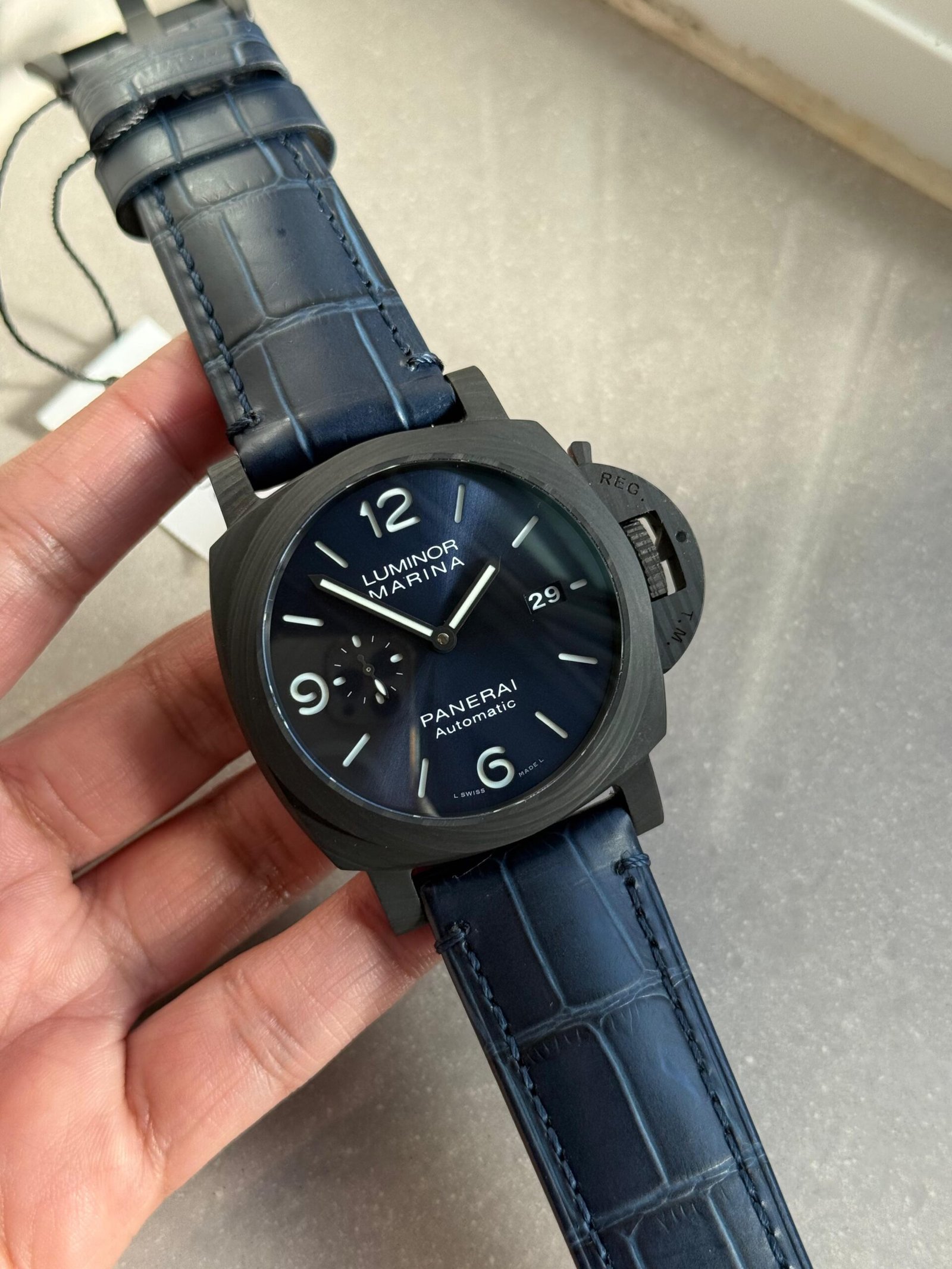 PAM1664 Carbotech VSF 1:1 Best Edition on Blue Leather Strap P.9010 - Image 11