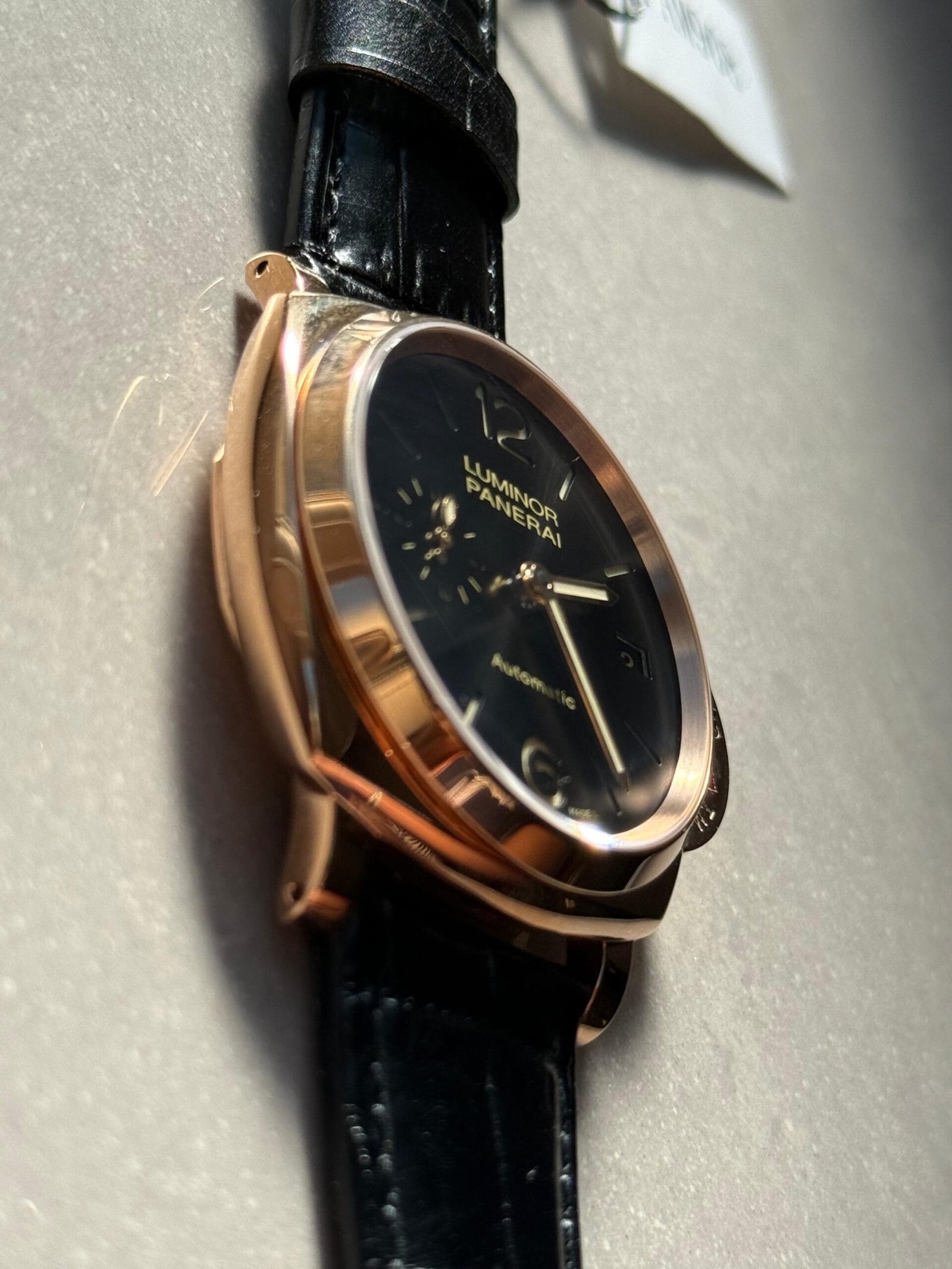 PAM908 Luminor Due VSF Best Edition Black Dial on Black Leather Strap AXXXIV - Image 10